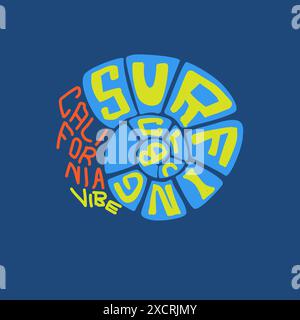 Surf Californie conception typographique de plage d'été Illustration de Vecteur