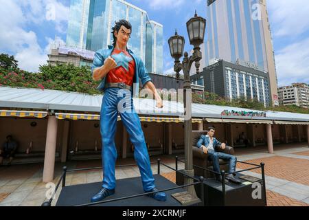 Hong Kong Avenue of Comic Stars, le seul Walk of Fame au monde pour Mangaka, en Chine Banque D'Images