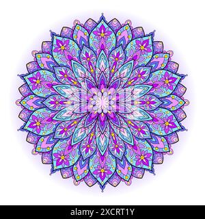 Abstrait, mandala rond. Asiatique, style ethnique indien. Pour la conception de tirages, affiches, yoga, méditation, etc Illustration vectorielle Illustration de Vecteur