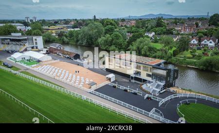 Worcester Racecourse - Nouvelle salle de pesée - juin 2024 Banque D'Images