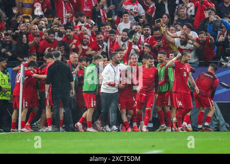 Turquie Akturkoglu, Kerem Left Winger Galatasaray marque un BUT 3-1 et célèbre lors du match Turquie - Géorgie, UEFA Euro 2024 Round 1 Groupe F au BVB Stadion, Dortmund, Allemagne le 18 juin 2024 Banque D'Images