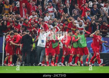 Turquie Akturkoglu, Kerem Left Winger Galatasaray marque un BUT 3-1 et célèbre lors du match Turquie - Géorgie, UEFA Euro 2024 Round 1 Groupe F au BVB Stadion, Dortmund, Allemagne le 18 juin 2024 Banque D'Images