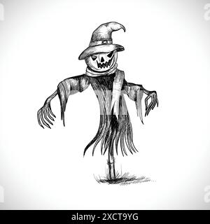 illustration de la conception de croquis de crayon de citrouilles Illustration de Vecteur