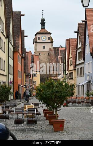 Rothenburg OB Der Tauber pendant une journée nuageuse Banque D'Images