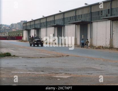 Liban Guerre 1982 Beyrouth / Lebeanonwar 82 - Force multinationale de maintien de la paix Parachutistes français Banque D'Images