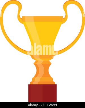 Coupe trophée dorée brillante avec base rouge Illustration de Vecteur