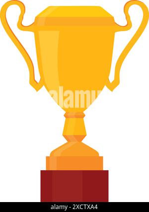 Trophée d'or avec ruban rouge Illustration de Vecteur