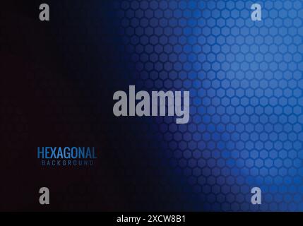 Fond bleu abstrait de technologie hexagonale Illustration de Vecteur