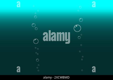 Vecteur sous-marin de bulles. Gradient de bulles ascendant. Fond bleu sarcelle. Design aquatique abstrait. Illustration de Vecteur