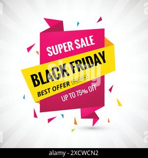 Fond de bannière de promotion du vendredi fou Illustration de Vecteur