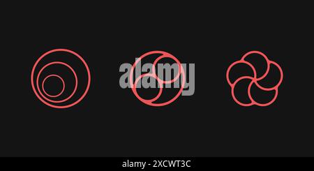 Ensemble de formes de cercle de style Y2K. Illustration de Vecteur