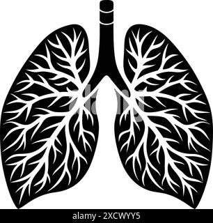 Conception vectorielle de silhouette de poumons humains Illustration de Vecteur