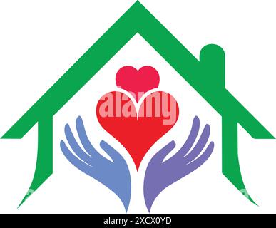 Un simple logo vectoriel de soins de santé à domicile Illustration de Vecteur