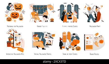 Cinq mots pour Halloween fun Illustration de Vecteur
