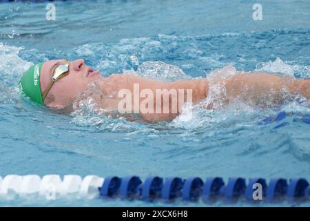 MARCHAND Léon OF. DAUPHINS TOULOUSE OEC lors des championnats de France de natation 2024 le 18 juin 2024 au complexe aquatique Odyssée à Chartres - photo Laurent Lairys/ ABACAPRESS. COM Banque D'Images