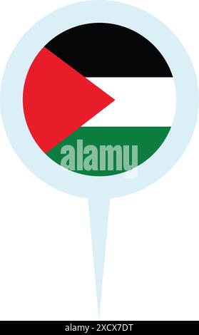 Une illustration d'une icône de lieu représentant la Palestine, soulignant sa position avec une épingle de carte et un design symbolique Illustration de Vecteur