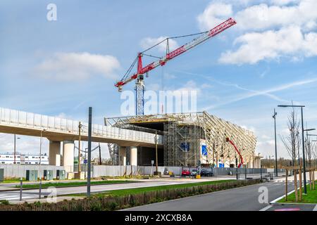 Nouvelle station de métro Moulon Campus en construction à Orsay près de Paris, France Banque D'Images