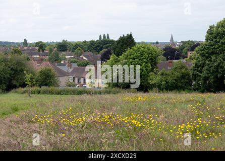 Vue depuis Radford Recreation Ground vers Coundon, Coventry, West Midlands, Angleterre, Royaume-Uni Banque D'Images