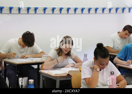 Brescia, Italie. 19 juin 2024. Esami di maturita all'Istituto Tecnico Itis, Brescia 19 giugno 2024. La presse Riccardo Bortolotti crédit : LaPresse/Alamy Live News Banque D'Images