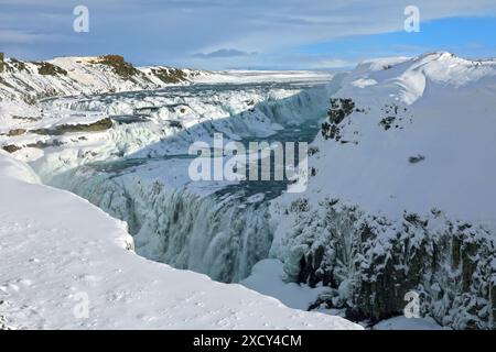 Géographie / voyage, Islande, Gullfoss cascade, Sudurland, Islande du Sud, INFORMATIONS-AUTORISATION-DROITS-SUPPLÉMENTAIRES-NON-DISPONIBLES Banque D'Images