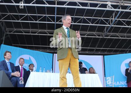 Nigel Farage lors d'un événement public dans le Cheshire Banque D'Images