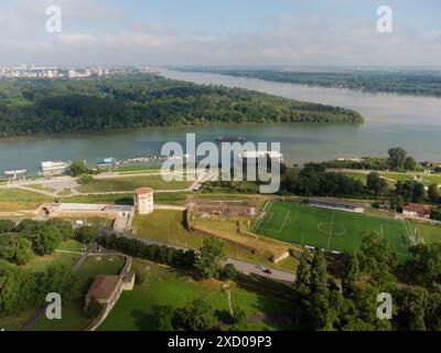 Aeria drone vue du parc Kalemegdan en été, Belgrade, Serbie. Banque D'Images