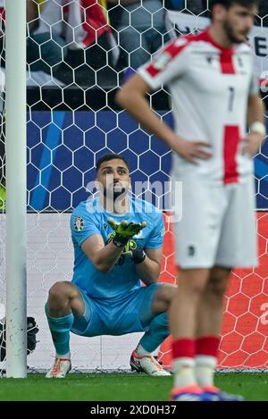 Giorgi Mamardashvili (25) de Géorgie photographié lors d'un match de football entre les équipes nationales de Turquie et de Géorgie le premier jour du Groupe F dans la phase de groupes du tournoi UEFA Euro 2024 , le mercredi 18 juin 2024 à Dortmund , Allemagne . PHOTO SPORTPIX | David Catry Banque D'Images