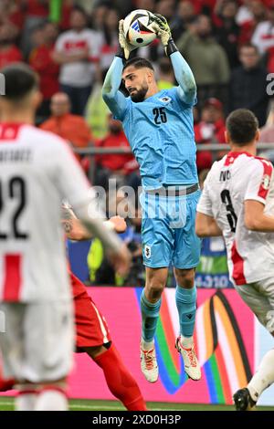 Giorgi Mamardashvili (25) de Géorgie photographié lors d'un match de football entre les équipes nationales de Turquie et de Géorgie le premier jour du Groupe F dans la phase de groupes du tournoi UEFA Euro 2024 , le mercredi 18 juin 2024 à Dortmund , Allemagne . PHOTO SPORTPIX | David Catry Banque D'Images