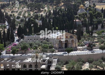 Église de toutes les Nations ou Rocher de l'agonie, au pied du Mt. Olives dans la vallée de Kidron sur il est laissé le jardin Gethsémani où Jésus Christ a été arrêté Banque D'Images