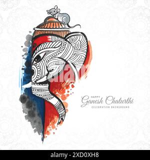 Fond de carte de festival indien ganesh chaturthi Illustration de Vecteur