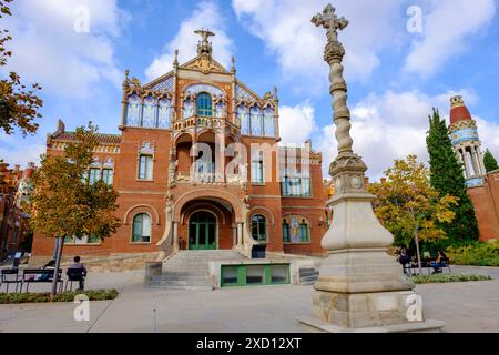 Hospital de la Santa Creu i Sant Pau, recinte modernista de Sant Pau, modernisme architecte Lluís Domènech i Montaner, Barcelone, Catalogne, Espagne Banque D'Images