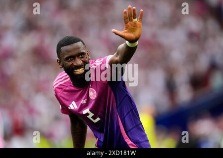 L'Allemand Antonio Rudiger lors du match du groupe A De l'UEFA Euro 2024 à la Stuttgart Arena de Stuttgart, en Allemagne. Date de la photo : mercredi 19 juin 2024. Banque D'Images