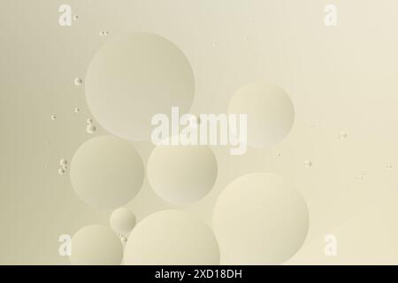 Cercles de différentes tailles sur un fond beige, créant un motif abstrait. L'image est calme et minimaliste Banque D'Images