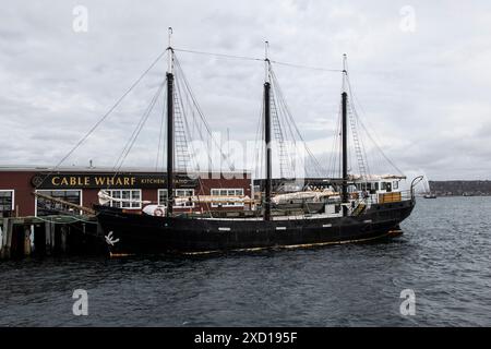 Grand navire Silva au Cable Wharf sur la promenade riveraine à Halifax, Nouvelle-Écosse, Canada Banque D'Images