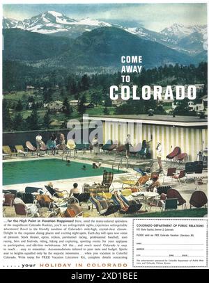 Annonce touristique Colorado 1962 Banque D'Images