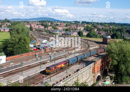 Classe 66 à Shrewsbury, Shropshire, Royaume-Uni Banque D'Images