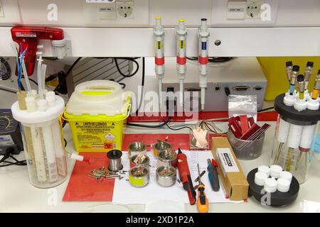 Laboratoire de bioingénierie et de microbiologie, unité de microélectronique et de microsystèmes, CEIT (Centre d'études et de recherche technique), Université de Nav Banque D'Images