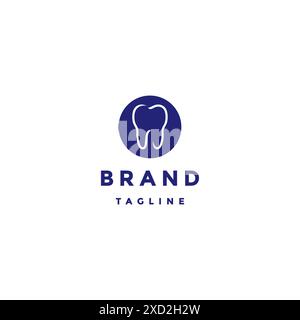 Dents Silhouette Inside Circle logo Design. Symbole de protection de cercle avec silhouette de dents contour à l'intérieur du logo Design. Illustration de Vecteur