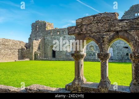 Mur en ruine de l'abbaye médiévale de Cong. Cong, comté de Mayo, Irlande Banque D'Images