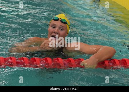 MAHIEU Pauline DE CANET 66 NATATION FINALE 200 M dos FEMMES lors des championnats de France de natation 2024 le 19 juin 2024 au complexe aquatique Odyssée à Chartres, France - photo Laurent Lairys / ABACAPRESS. COM Banque D'Images