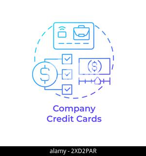 Icône de concept de dégradé bleu de cartes de crédit d'entreprise Illustration de Vecteur