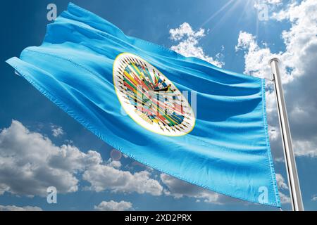 Drapeau le drapeau de l'Organisation des États américains OEA Banque D'Images