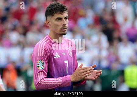 Stuttgart, Allemagne. 19 juin 2024. L'Allemand Kai Havertz célèbre la victoire après le match de football UEFA Euro 2024, Groupe A, entre l'Allemagne et la Hongrie le 19 juin 2024 au MHPArena de Stuttgart, Allemagne - photo Jean Catuffe/DPPI crédit : DPPI Media/Alamy Live News Banque D'Images