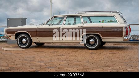 Lelystad, pays-Bas, 16.06.2024, Classic Ford LTD Country Squire de 1970 au National Old timer Day Banque D'Images