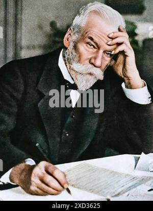 Portrait d'Ernest Solvay (1838 - 1922). Chimiste et industriel belge. Banque D'Images