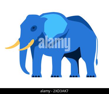 Grand éléphant - modèle plat moderne de style isolé simple image Illustration de Vecteur
