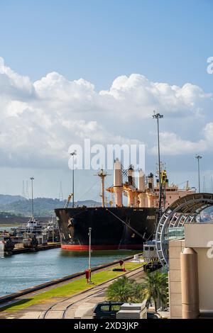 Miraflores écluses sur le canal de Panama Banque D'Images