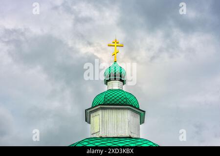 Le dôme de l'église de la porte dans le monastère de Sainte Trinité Alexandre Svirsky Banque D'Images