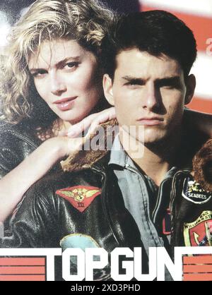 Viersen, Allemagne - 9 mai. 2024 : détail de l'affiche du film Top Gun avec Tom Cruise et Kelly McGillis de 1986 Banque D'Images