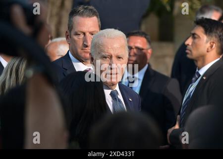 Toasts, . 13 juin 2024. Le président AMÉRICAIN Joe Biden lors du sommet du G7 à Borgo Egnazia (Brindisi), Italie, le 14 juin 2024. Le président AMÉRICAIN Joe Biden lors du sommet du G7 à Borgo Egnazia (Brindisi), Italie, le 14 juin 2024. Crédit : Agence photo indépendante/Alamy Live News Banque D'Images